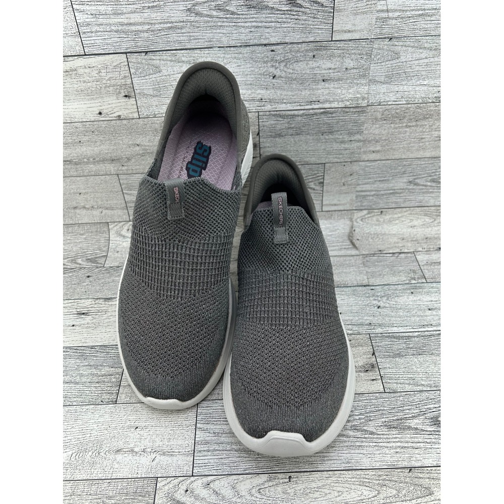 Skechers Slip-ins Ultra Flex 3.0 Gray Knit Walking Shoes 149709 Women Sz 6.5